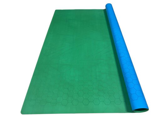 Reversible Megamat 1" Blue-Green Hexes Spillmatte 34,5" x 48"