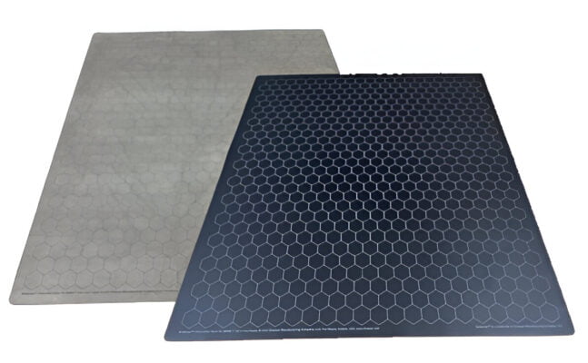 Reversible Megamat 1" Black-Grey Hexes Spillmatte 34,5" x 48"
