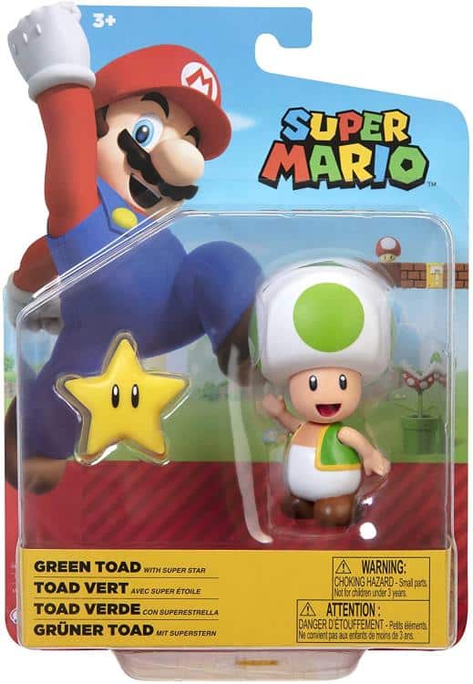 World Of Nintendo - Super Mario Wave 23 - 4" Figures - Green Toad With Super Star Green 1 World Of Nintendo - Super Mario Wave 23 - 4" Figures - Green Toad With Super Star Green