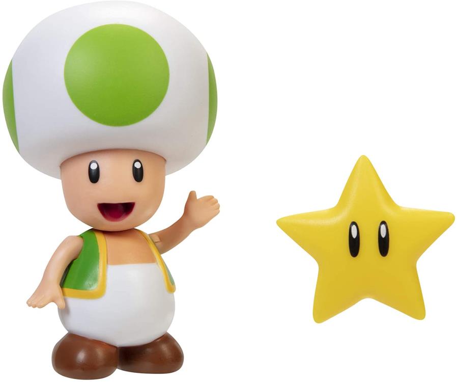 World Of Nintendo - Super Mario Wave 23 - 4" Figures - Green Toad With Super Star Green 2 World Of Nintendo - Super Mario Wave 23 - 4" Figures - Green Toad With Super Star Green - Bilde 2