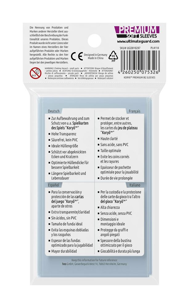 Ultimate Guard Premium Soft Sleeves for Board Game Cards Koryó™ (70) 3 Ultimate Guard Premium Soft Sleeves for Board Game Cards Koryó™ (70) - Bilde 3