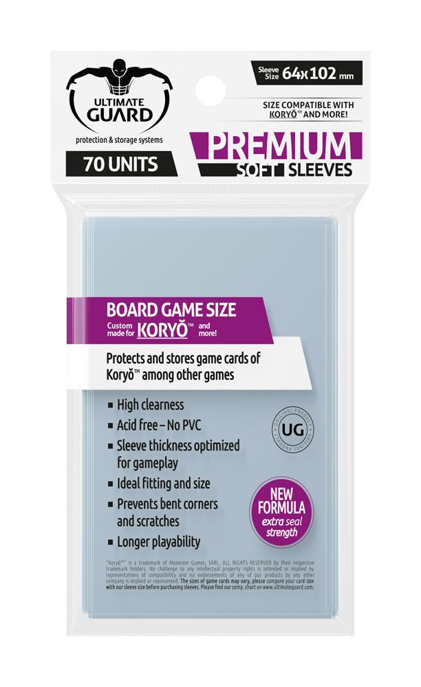 Ultimate Guard Premium Soft Sleeves for Board Game Cards Koryó™ (70) 1 Ultimate Guard Premium Soft Sleeves for Board Game Cards Koryó™ (70)