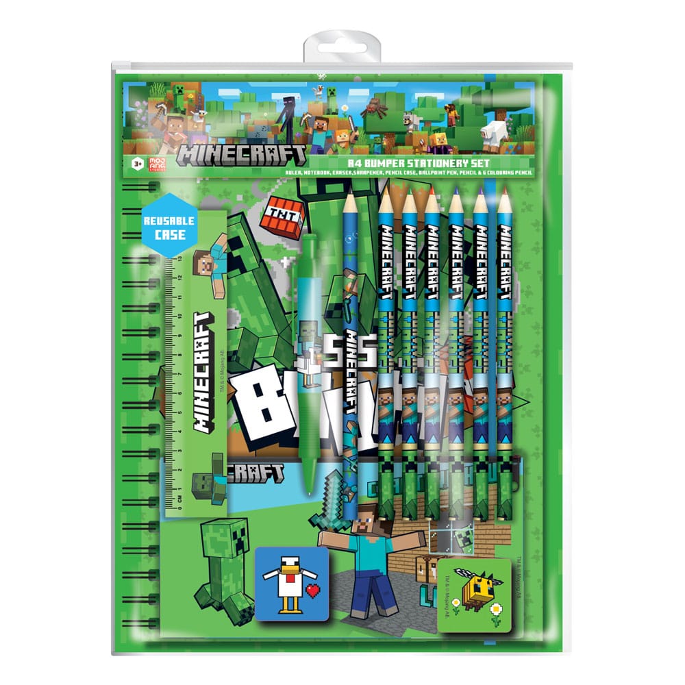 Minecraft 12-Piece Stationery Set A4 Bumper 1 Minecraft 12-Piece Stationery Set A4 Bumper