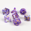 Gemini Purple White/Gold - Terningsett 3 Gemini Purple White/Gold - Terningsett