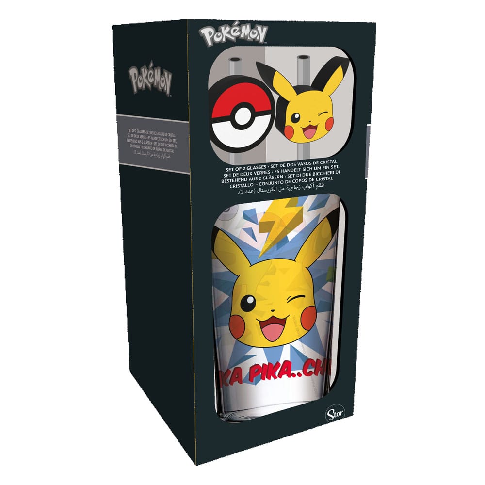 Pokémon Glass Tumbler med Sugerør Pikachu 485 ml 2 Pokémon Glass Tumbler med Sugerør Pikachu 485 ml - Bilde 2