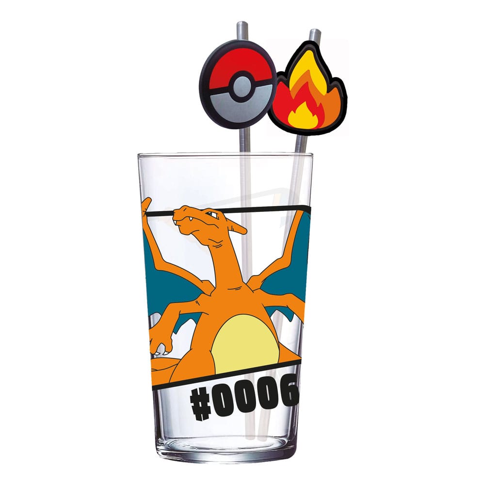 Pokemon glasskopp med sugerør Charizard 480 ml 2 Pokemon glasskopp med sugerør Charizard 480 ml - Bilde 2