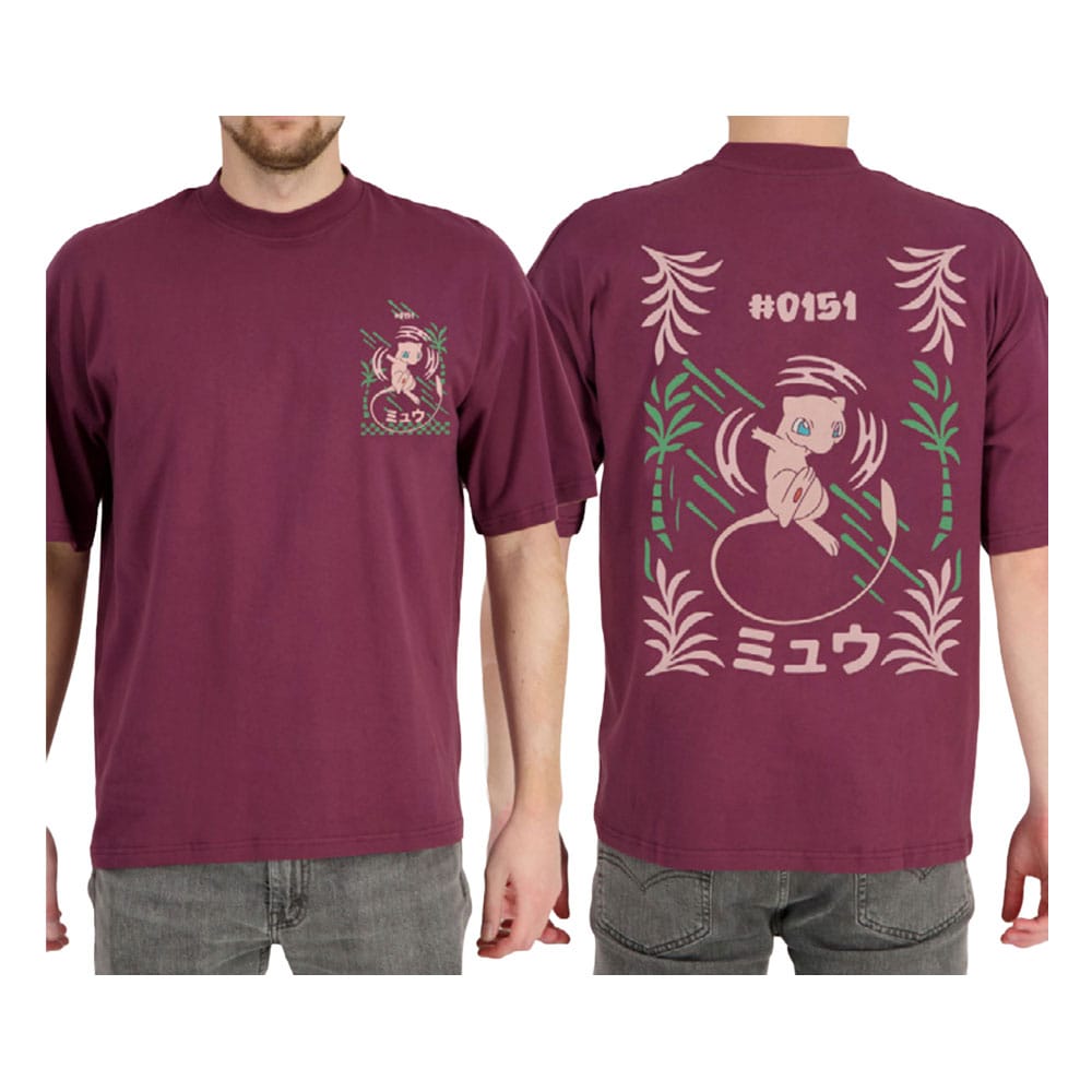Pokemon T-skjorte Bordeaux Mew Størrelse S 1 Pokemon T-skjorte Bordeaux Mew Størrelse S