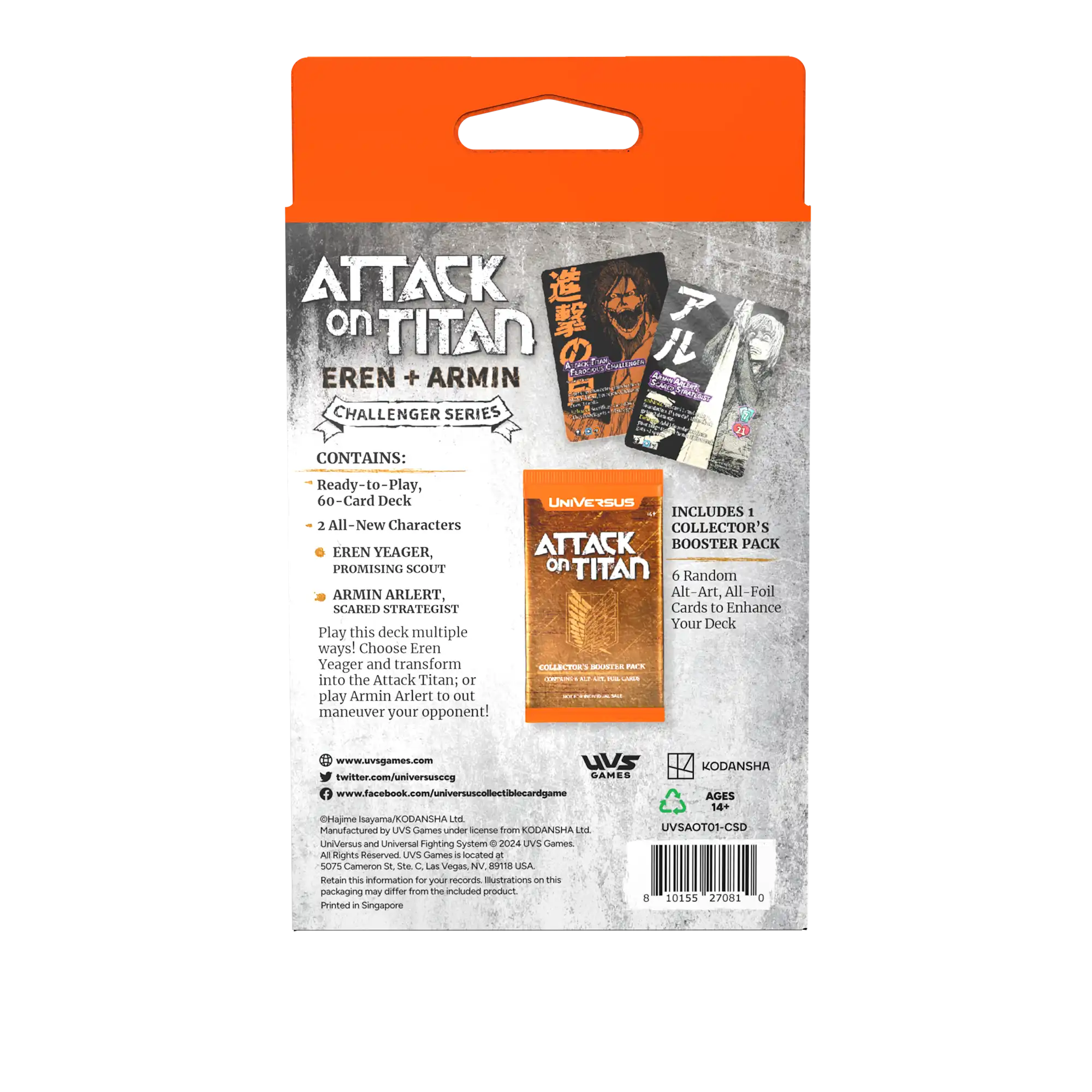 UniVersus CCG: Attack on Titan – Battle for Humanity Challenger Series Eren + Armin Deck 2 UniVersus CCG: Attack on Titan – Battle for Humanity Challenger Series Eren + Armin Deck - Bilde 2