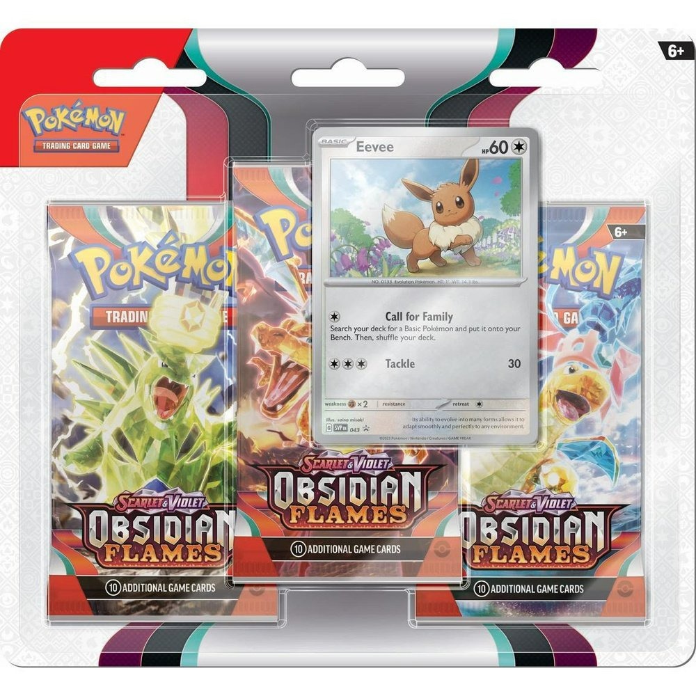 Pokemon Scarlet & Violet Obsidian Flames 3-pack Blister – Eevee