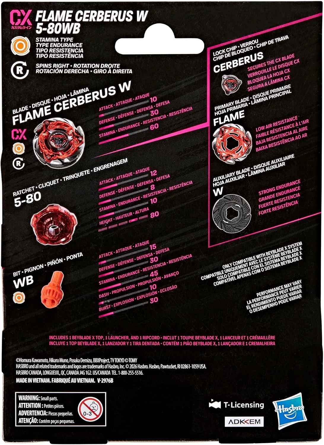 Beyblade X Flame Cerberus W 5-80WB CX Starter Pack 7 Beyblade X Flame Cerberus W 5-80WB CX Starter Pack