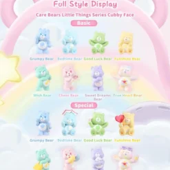 Ha Det Gøy med KanonCon 12 Care Bears Little Things Series Cubby Face Blind Box – 3 figurer