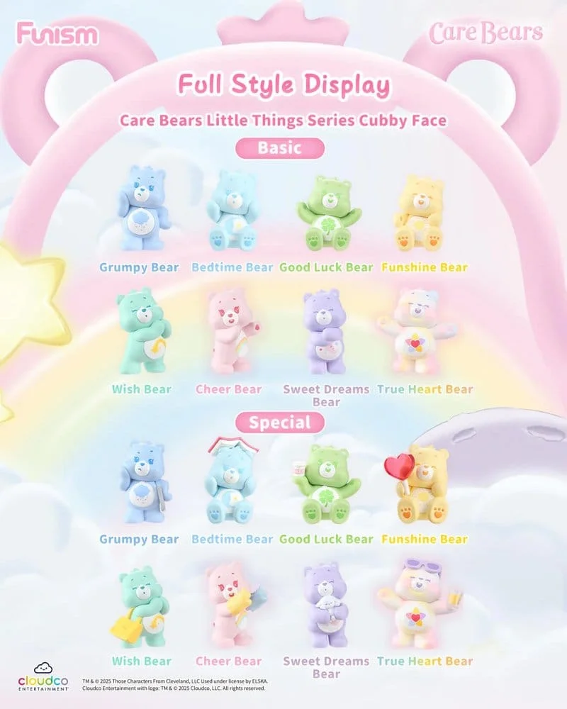 Care Bears Little Things Series Cubby Face Blind Box – 3 figurer 2 Care Bears Little Things Series Cubby Face Blind Box – 3 figurer