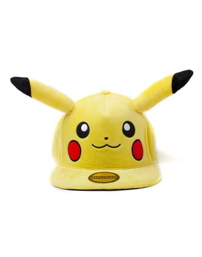 Pokemon Pikachu Plush Snapback Cap – Gul 1 Difuzed Pokemon Pikachu Plush Snapback Cap – Gul