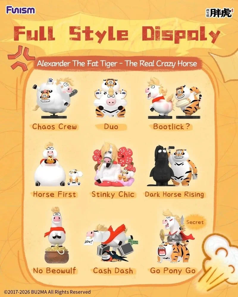 Funism Alexander The Fat Tiger – The Real Crazy Horse Blind Box 3 Funism Alexander The Fat Tiger – The Real Crazy Horse Blind Box (8-pakning)