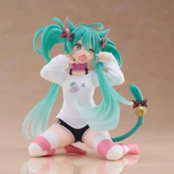 Hatsune Miku Desktop Cute figur Hatsune Miku Cat Ear T-Shirt Ver. 13 cm 21 Hatsune Miku PVC Statue Desktop Cute Figure Hatsune Miku Cat Ear T-Shirt Ver. 13 cm