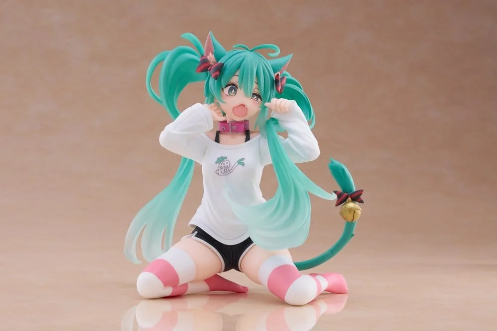 Hatsune Miku Desktop Cute figur Hatsune Miku Cat Ear T-Shirt Ver. 13 cm 10 Hatsune Miku PVC Statue Desktop Cute Figure Hatsune Miku Cat Ear T-Shirt Ver. 13 cm