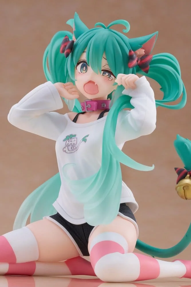 Hatsune Miku Desktop Cute figur Hatsune Miku Cat Ear T-Shirt Ver. 13 cm 12 Hatsune Miku PVC Statue Desktop Cute Figure Hatsune Miku Cat Ear T-Shirt Ver. 13 cm