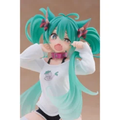 Hatsune Miku PVC Statue Desktop Cute Figure Hatsune Miku Cat Ear T-Shirt Ver. 13 cm
