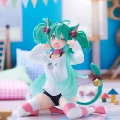 Hatsune Miku Desktop Cute figur Hatsune Miku Cat Ear T-Shirt Ver. 13 cm 14 Hatsune Miku PVC Statue Desktop Cute Figure Hatsune Miku Cat Ear T-Shirt Ver. 13 cm