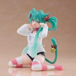 Hatsune Miku Desktop Cute figur Hatsune Miku Cat Ear T-Shirt Ver. 13 cm 18 Hatsune Miku PVC Statue Desktop Cute Figure Hatsune Miku Cat Ear T-Shirt Ver. 13 cm