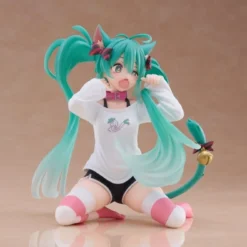 Hatsune Miku Desktop Cute figur Hatsune Miku Cat Ear T-Shirt Ver. 13 cm 20 Hatsune Miku PVC Statue Desktop Cute Figure Hatsune Miku Cat Ear T-Shirt Ver. 13 cm