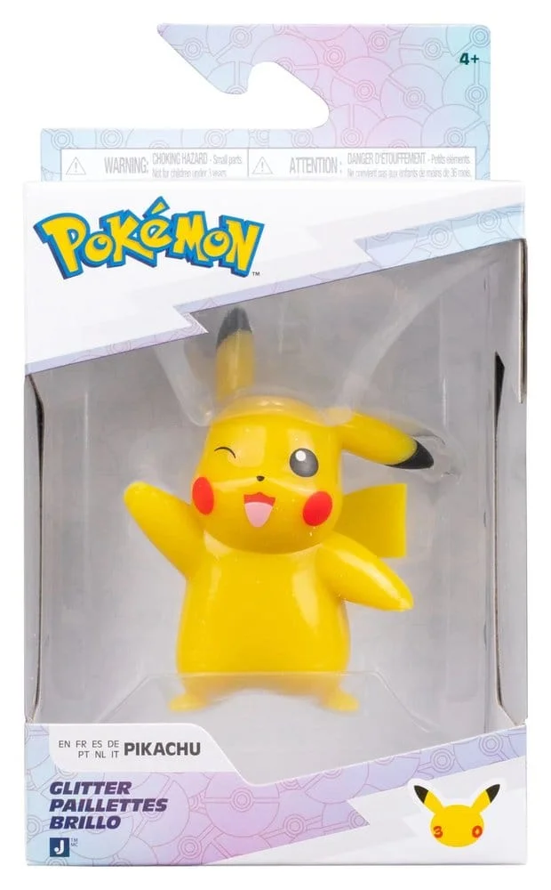 Pokémon Battle Figure Action Figure Pikachu (30th Anniversary Glitter) 8 cm 2 Jazwares Pokémon Battle Figure Action Figure Pikachu (30th Anniversary Glitter) 8 cm bilde 2