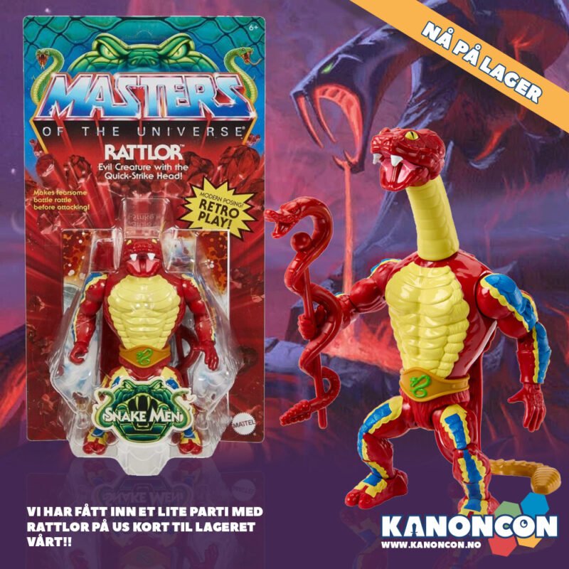 Masters of the Universe Origins Rattlor-figur ENDELIG tilgjengelig igjen i vår nettbutikk!