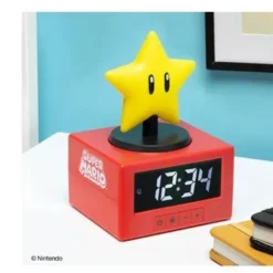 Paladone Super Mario Super Star vekkerklokke 12cm med lys