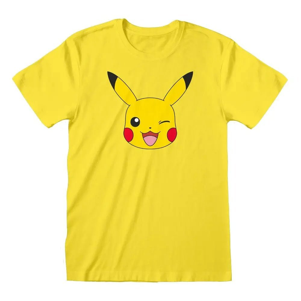 Pokemon - Pika Face - Gul T-Skjorte 1 Pokemon - Pika Face - Gul T-Skjorte