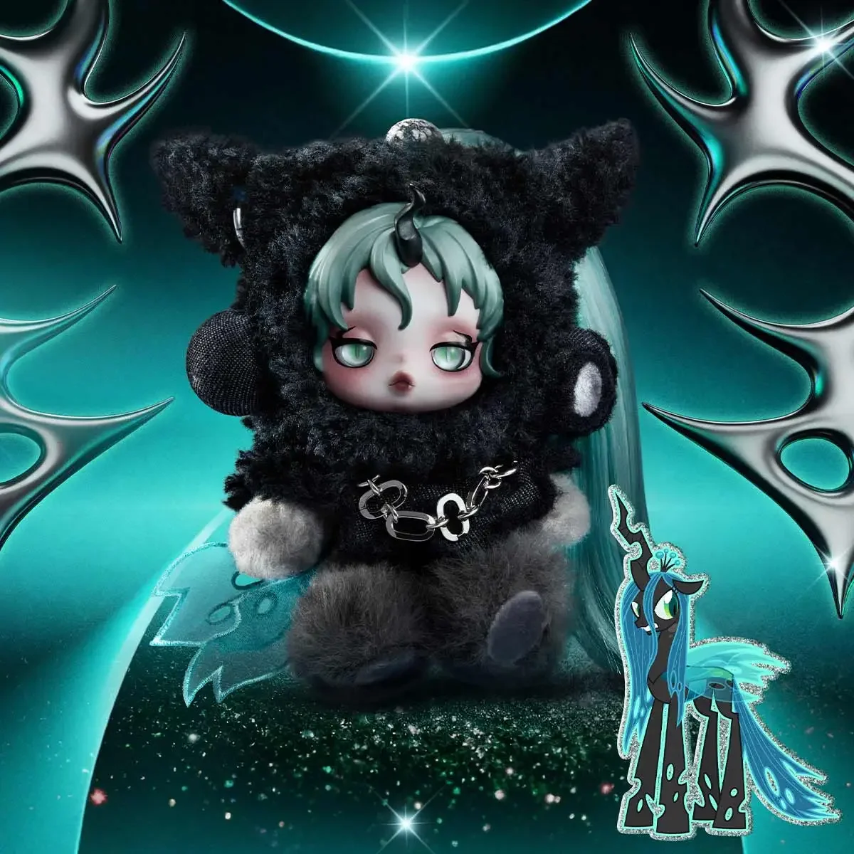 Pop Mart SKULLPANDA × My Little Pony Plush Doll Pendant blind box 10 Pop Mart SKULLPANDA × My Little Pony Plush Doll Pendant blind box
