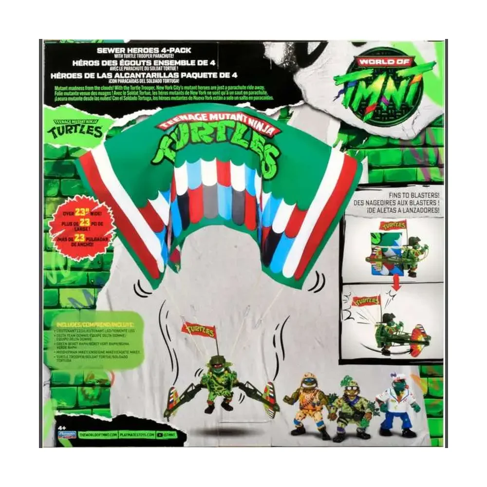 Teenage Mutant Ninja Turtles Classic Action Figures 4-Pack Sewer Heroes with Parachute 2 Teenage Mutant Ninja Turtles Classic Action Figures 4-Pack Sewer Heroes with Parachute