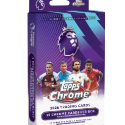 Ha Det Gøy med KanonCon 8 Topps Chrome Premier League 2026 Hanger Box – 15 fotballkort