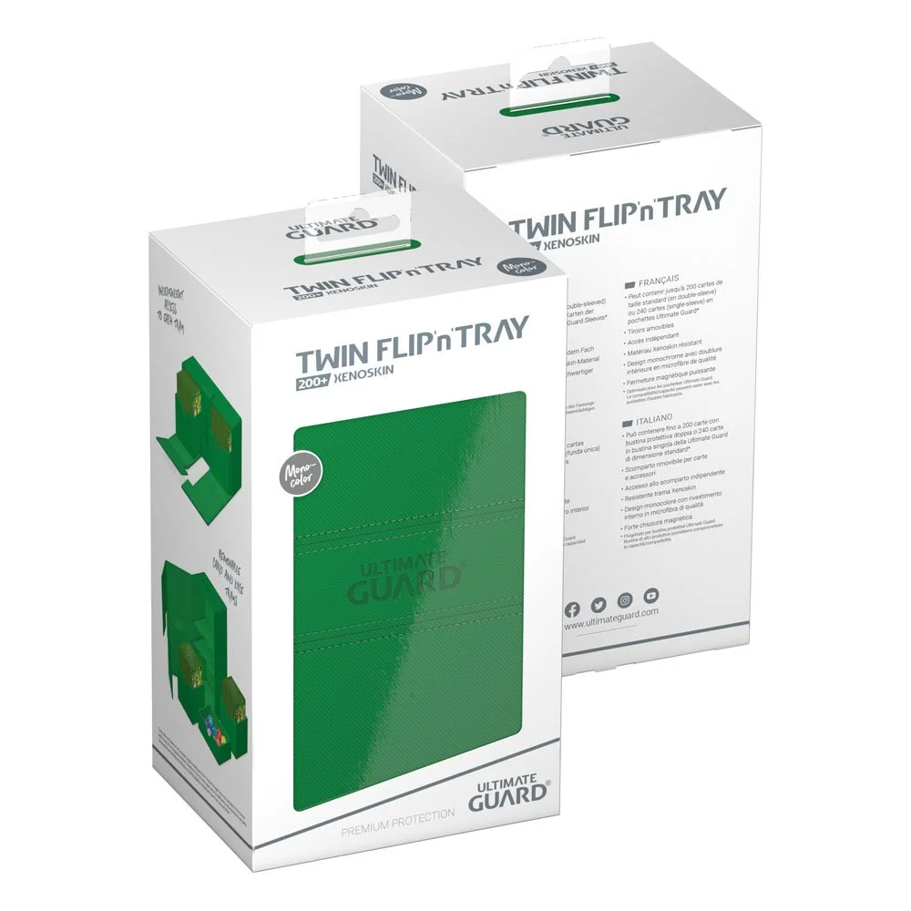Ultimate Guard Twin Flip'n'Tray 200+ Xenoskin - Green 8 Ultimate Guard Ultimate Guard Twin Flip'n'Tray 200+ Xenoskin - Green bilde 8