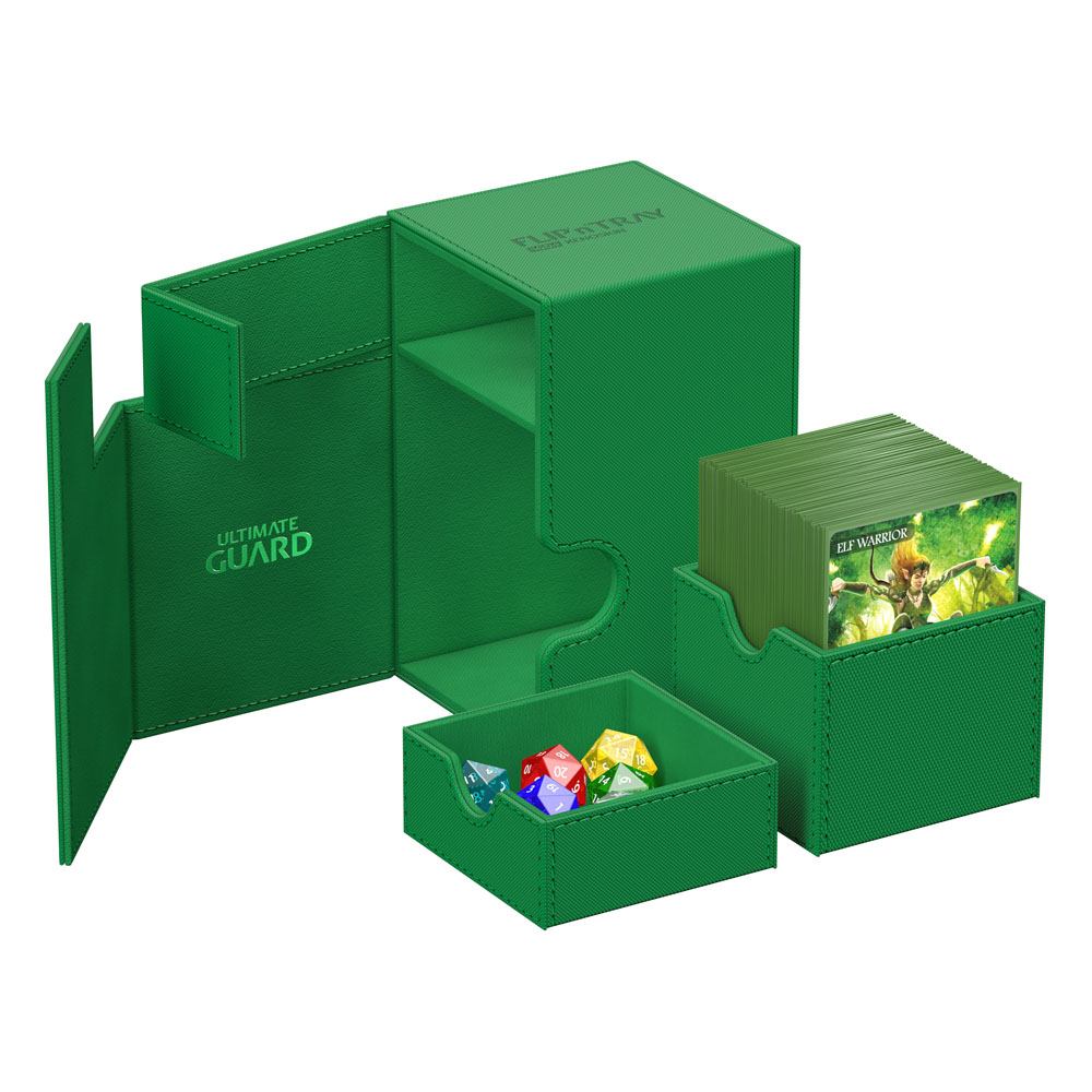 Ultimate Guard Flip'n'Tray 100+ Xenoskin - Green 4 Ultimate Guard Flip'n'Tray 100+ Xenoskin - Green - Bilde 4