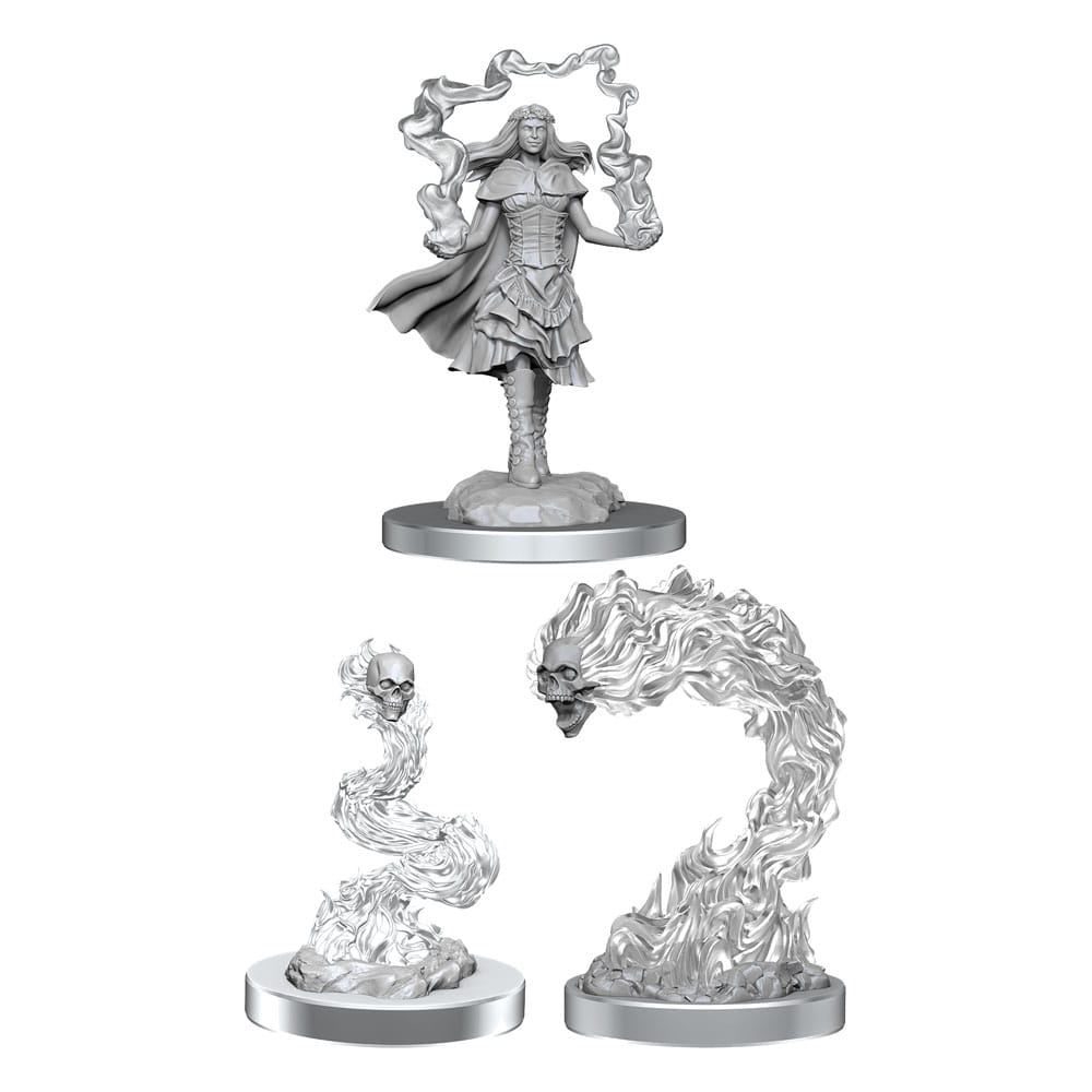 D&D Nolzur's Marvelous Miniatures Unpainted Miniatures 3-Pack Dark Spellcaster & Flameskulls 1 D&D Nolzur's Marvelous Miniatures Unpainted Miniatures 3-Pack Dark Spellcaster & Flameskulls