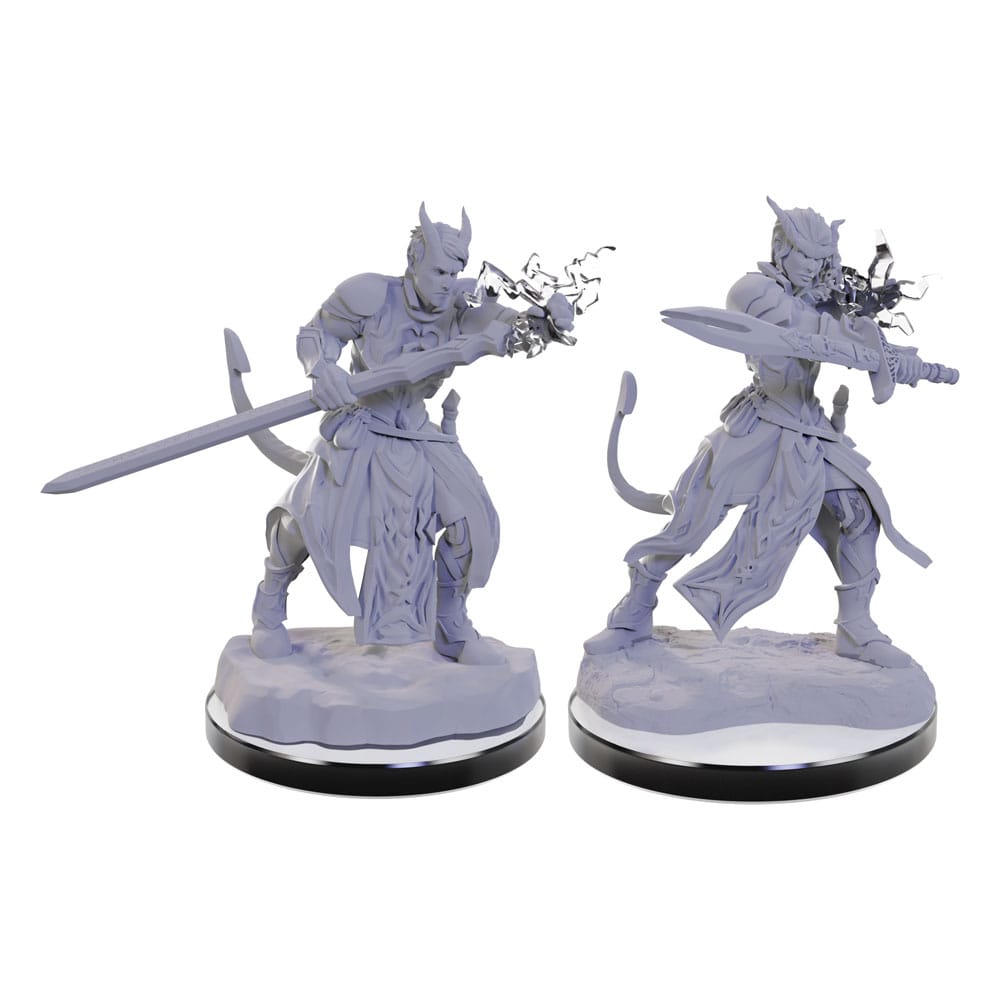 D&D Nolzur's Marvelous Miniatures miniature Unpainted Tiefling Warlocks 1 D&D Nolzur's Marvelous Miniatures miniature Unpainted Tiefling Warlocks