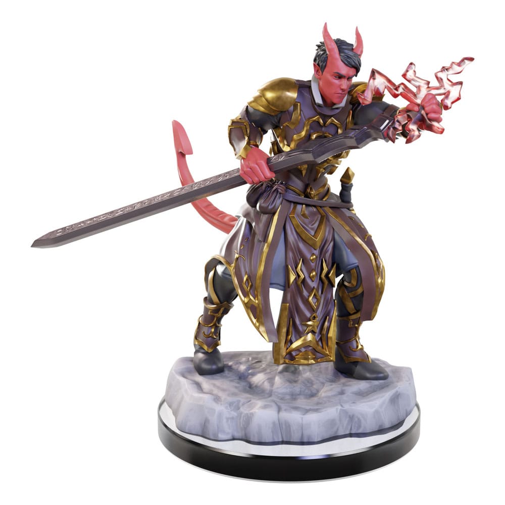 D&D Nolzur's Marvelous Miniatures: Tiefling Bard Female - 28mm Scale Unpainted Fantasy Mini
